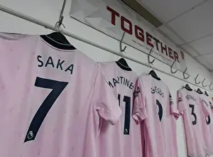 AFC Bournemouth V Arsenal 2022-23 Prints: A Glimpse into Bukayo Saka's Arsenal Changing Room Before the AFC Bournemouth Match (2022-23)