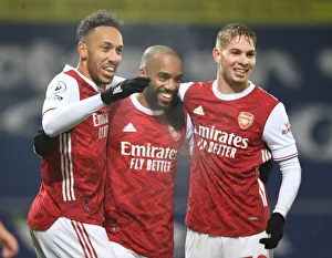 Four Glorious Goals: Lacazette, Aubameyang, and Smith Rowe's Euphoric Celebration Against West Bromwich Albion (January 2, 2021)