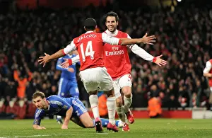 Arsenal V Chelsea 2010-11 Prints: Glory Days: Fabregas and Walcott's Unforgettable Celebration after Arsenal's 3:1 Victory over Chelsea