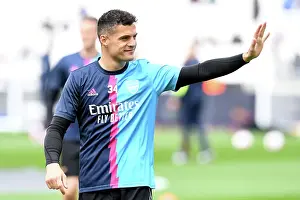 West Ham United V Arsenal 2022-23 Prints: Granit Xhaka Acknowledges Fans: West Ham United vs Arsenal FC, Premier League 2022-23