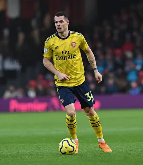 AFC Bournemouth V Arsenal 2019-20 Prints: Granit Xhaka in Action: AFC Bournemouth vs. Arsenal FC, Premier League 2019-20