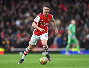 Granit Xhaka: In Action for Arsenal Against Brentford, Premier League 2021-22