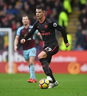 Images Dated 26th November 2017: Granit Xhaka: In Action for Arsenal Against Burnley, Premier League 2017-18
