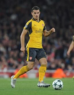Images Dated 28th September 2016: Granit Xhaka: In Action for Arsenal against FC Basel, UEFA Champions League (2016)