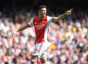 Granit Xhaka: In Action for Arsenal Against Leeds United, Premier League 2021-22