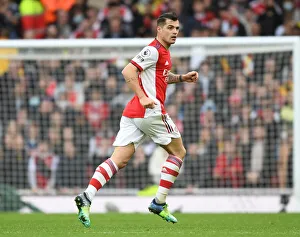 Arsenal V Manchester City 2021-22 Prints: Granit Xhaka: In Action for Arsenal Against Manchester City, Premier League 2021-22