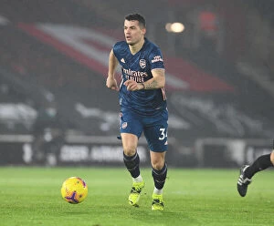 Images Dated 26th January 2021: Granit Xhaka in Action: Arsenal at Empty Southampton Stadium - Premier League 2020-21