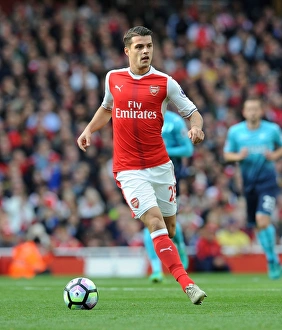 Arsenal V Swansea City 2016-17 Prints: Granit Xhaka: In Action for Arsenal Against Swansea City, Premier League 2016-17