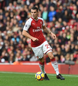 Arsenal V Swansea City 2017-18 Prints: Granit Xhaka: In Action for Arsenal Against Swansea City, Premier League 2017-18
