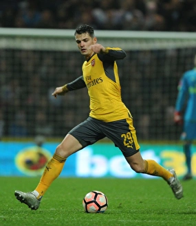 Preston North End V Arsenal - FA Cup - 2017 Prints: Granit Xhaka in Action: Arsenal vs. Preston North End - FA Cup Third Round, 2017