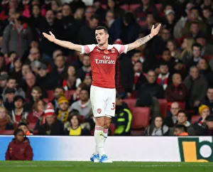 Arsenal V Wolverhampton Wanderers 2018-19 Prints: Granit Xhaka in Action: Arsenal vs. Wolverhampton Wanderers, Premier League 2018-19