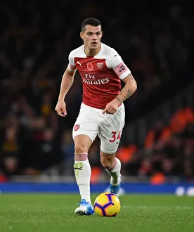 Arsenal V Wolverhampton Wanderers 2018-19 Prints: Granit Xhaka in Action: Arsenal vs. Wolverhampton Wanderers, Premier League 2018-19