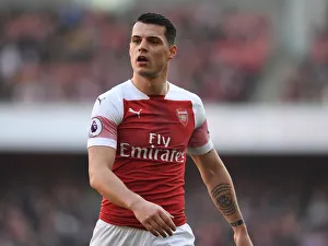 Arsenal V Southampton 2018-19 Prints: Granit Xhaka in Action: Arsenal vs. Southampton, Premier League 2018-19