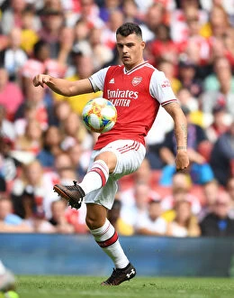 Images Dated 28th July 2019: Granit Xhaka in Action: Arsenal vs. Olympique Lyonnais at Emirates Cup 2019