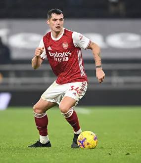 Tottenham Hotspur V Arsenal 2020-21 Prints: Granit Xhaka in Action: Arsenal vs. Tottenham Hotspur, Premier League 2020-21