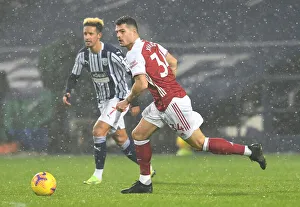 West Bromwich Albion V Arsenal 2020-21 Prints: Granit Xhaka in Action: Arsenal vs. West Bromwich Albion, Premier League 2020-21