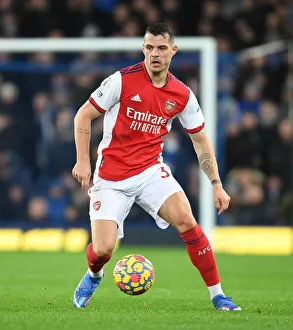 Everton V Arsenal 2020-21 Prints: Granit Xhaka in Action: Arsenal vs. Everton, Premier League 2020-21