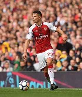 Arsenal v AFC Bournemouth 2017-18 Collection: Granit Xhaka in Action: Arsenal vs AFC Bournemouth, Premier League 2017-18