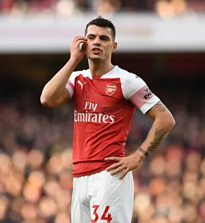 Arsenal V Burnley 2018-19 Prints: Granit Xhaka in Action: Arsenal vs Burnley, Premier League 2018-19