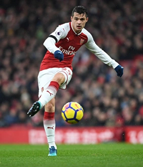 Arsenal V Crystal Palace 2017-18 Prints: Granit Xhaka in Action: Arsenal vs Crystal Palace, Premier League 2017-18