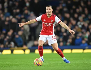 Everton V Arsenal 2020-21 Prints: Granit Xhaka in Action: Arsenal vs Everton, Premier League 2020-21
