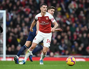 Arsenal V Fulham 2018-19 Prints: Granit Xhaka in Action: Arsenal vs Fulham, Premier League 2018-19