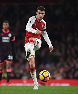 Granit Xhaka in Action: Arsenal vs Huddersfield Town, Premier League 2017-18