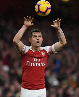 Arsenal V Huddersfield Town - 2018-19 Prints: Granit Xhaka in Action: Arsenal vs Huddersfield Town, Premier League (2018-19)