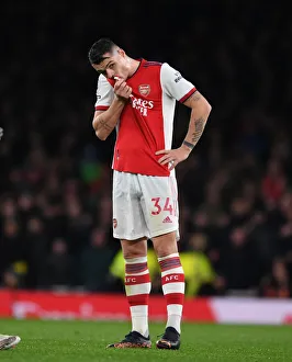 Arsenal V Liverpool 2021-22 Prints: Granit Xhaka in Action: Arsenal vs Liverpool, Premier League 2021-22