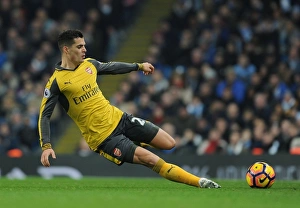 Manchester City V Arsenal 2016-17 Prints: Granit Xhaka in Action: Arsenal vs Manchester City, Premier League 2016-17
