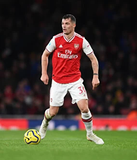Arsenal v Newcastle United 2019-20 Collection: Granit Xhaka in Action: Arsenal vs Newcastle United, Premier League 2019-20