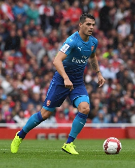 Arsenal V Benfica - Emirates Cup 2017-18 Prints: Granit Xhaka in Action: Arsenal vs SL Benfica, Emirates Cup 2017-18