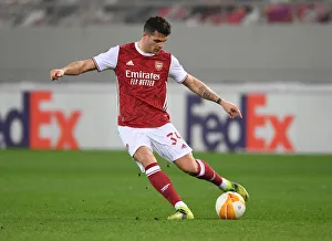 Arsenal V SL Benfica 2020-21 Prints: Granit Xhaka in Action: Arsenal vs SL Benfica, UEFA Europa League 2021, Piraeus