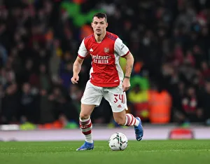Arsenal V Sunderland - Carabao Cup 2021-22 Prints: Granit Xhaka in Action: Arsenal vs Sunderland, Carabao Cup Quarterfinals