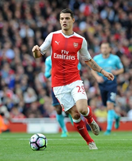 Arsenal V Swansea City 2016-17 Prints: Granit Xhaka in Action: Arsenal vs Swansea City, Premier League 2016-17