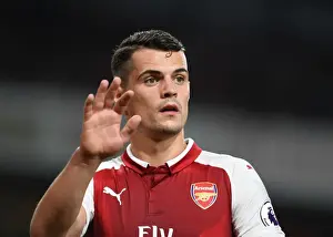 Arsenal V West Bromwich Albion 2017-18 Prints: Granit Xhaka in Action: Arsenal vs West Bromwich Albion, Premier League 2017-18