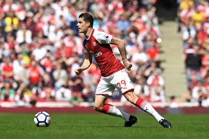 Arsenal V West Ham United 2017-18 Prints: Granit Xhaka in Action: Arsenal vs West Ham United, Premier League 2017-18