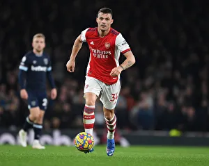 Arsenal V West Ham United 2021-22 Prints: Granit Xhaka in Action: Arsenal vs West Ham United, Premier League 2021-22