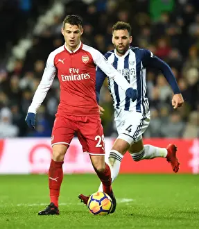West Bromwich Albion V Arsenal 2017-18 Prints: Granit Xhaka: In Action for Arsenal Against West Bromwich Albion (2017-18)