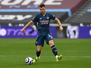 West Ham United V Arsenal 2020-21 Prints: Granit Xhaka: In Action for Arsenal Against West Ham United, Premier League 2020-21
