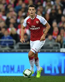 Sydney Western Wanderers V Arsenal 2017-18 Prints: Granit Xhaka: In Action for Arsenal against Western Sydney Wanderers, Sydney 2017