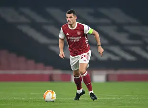 Arsenal V Molde FK 2020-21 Prints: Granit Xhaka in Action: Arsenal's Europa League Battle against Molde FK