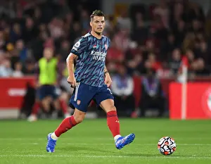 Brentford V Arsenal 2021-22 Prints: Granit Xhaka: In Action Against Brentford in 2021-22 Premier League