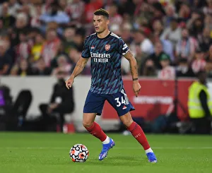 Brentford V Arsenal 2021-22 Prints: Granit Xhaka in Action: Brentford vs Arsenal, 2021-22 Premier League