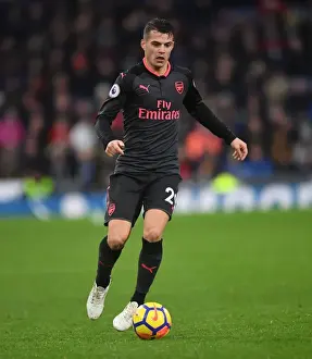Burnley V Arsenal 2017-18 Prints: Granit Xhaka: In Action Against Burnley, Premier League 2017-18