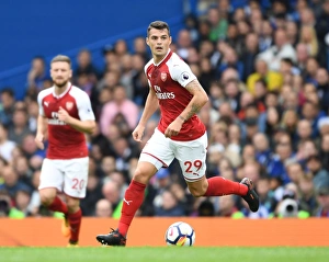 Chelsea V Arsenal 2017-18 Prints: Granit Xhaka in Action: Chelsea vs. Arsenal, Premier League 2017-18