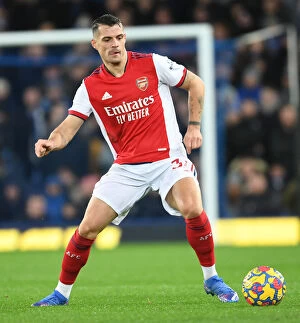 Images Dated 6th December 2021: Granit Xhaka in Action: Everton vs. Arsenal, Premier League 2020-21