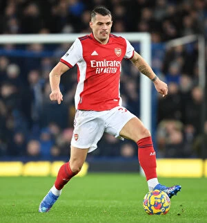 Images Dated 6th December 2021: Granit Xhaka in Action: Everton vs Arsenal, Premier League 2020-21