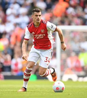 Granit Xhaka: In Action Against Leeds United, Premier League 2021-22