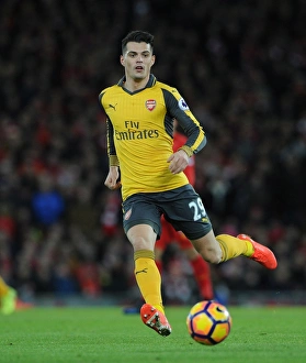 Liverpool V Arsenal 2016-17 Prints: Granit Xhaka in Action: Liverpool vs. Arsenal, Premier League 2016-17